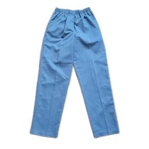 Alia Pull On Elastic Waist Pants Sz 8 Blue High Rise 30&quot; Inseam - $22.49