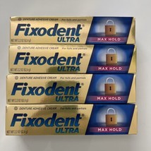 Fixodent Ultra Max Hold Dental Adhesive 2.2oz For Fulls &amp; Partials 4 Pack - £24.05 GBP