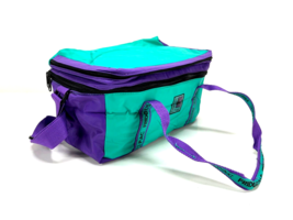 Vintage Retro Fridge Pak Fully Insulated Cooler Lunch Box Bag 1980&#39;s Purple Teal - £31.84 GBP