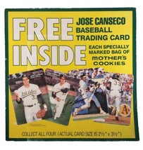 Jose Canseco Signed Autographed Mothers Cookies Cards Ad Display 1989 ~ 18x18 - £38.69 GBP