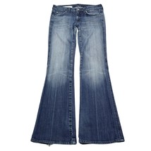 7 For All Mankind Pants Womens 29 Blue Denim Faded Low Rise Flared Jeans - £23.34 GBP