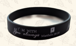 ️ Inspirational Christian Silicone Wristband - Matthew 28:20 &quot;I Am With You&quot; - £3.93 GBP