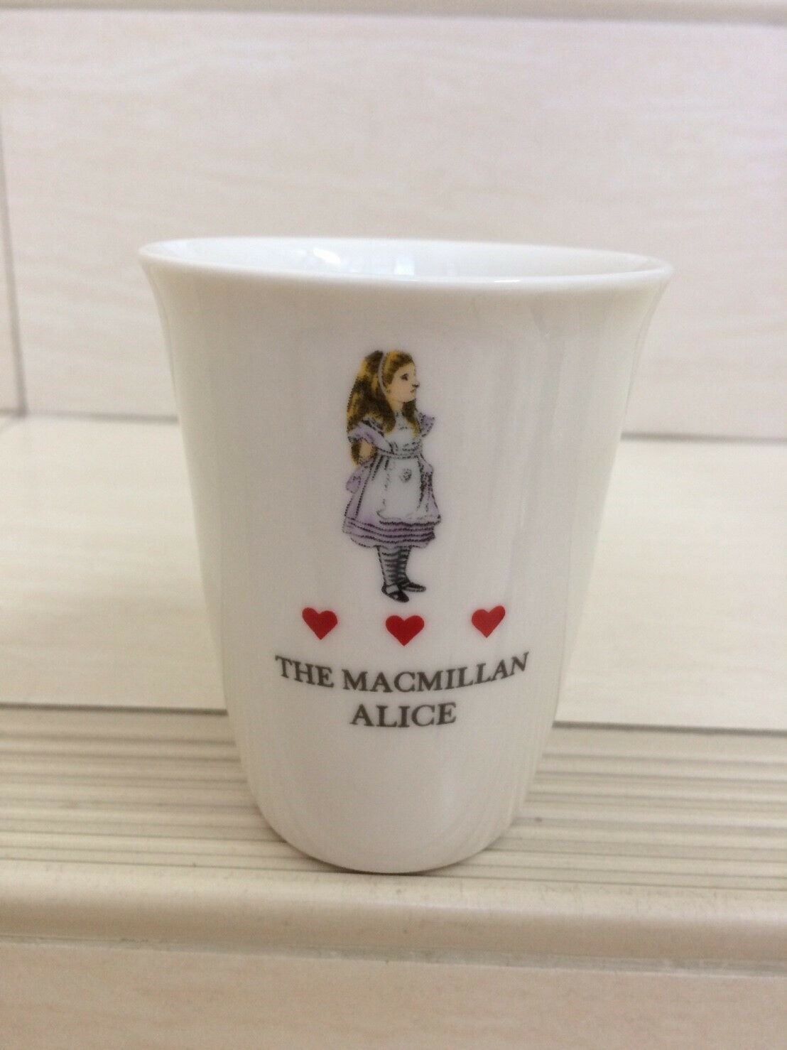 Primary image for Disney Alice in Wonderland Ceramic Glass. Macmilan Theme. RARE Limited Item NEW