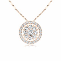 ANGARA Round Cluster Diamond Halo Pendant Necklace in 14K Gold (GVS2, 0.48 Ctw) - £980.71 GBP