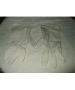 Vintage Ladies White Wrist Length Embroidered Cotton Gloves - £7.58 GBP