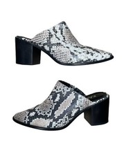 KAANAS Womens Sagrantino Leather Snakeskin Block Mule Heels Size 6 - $44.54