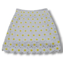 Floral Embroidered Skirt Size 6 W28&quot;in Waist A-Line Skirt Daisies Made I... - £31.72 GBP