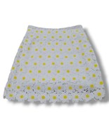 Floral Embroidered Skirt Size 6 W28&quot;in Waist A-Line Skirt Daisies Made I... - £31.15 GBP