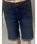 D. JEANS DENIM BERMUDA SHORTS SZ 4 DARK WASH STRETCH CUFFED LEG - $12.00