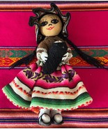 Peruvian Andean Folk Art Doll with Crochet 2 Babies 8.5&quot; NWOT - $250.45 MXN