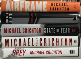 Michael Crichton Hardcover Airframe Timeline State Of Fear Next Prey X5 - £19.41 GBP