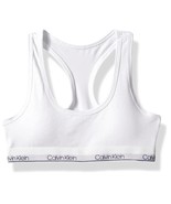 Calvin Klein Molded Logo Hem Bra Big Girls XL  White Racerback Pullover - $27.77 CAD
