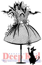 Deep Red Cling Stamp 2&quot;X3.1&quot; Halloween Dress Form - £7.63 GBP