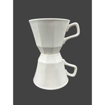 2 Homer Laughlin Colonial White Flat Cup Vintage Discontinued Pieces - $19.72