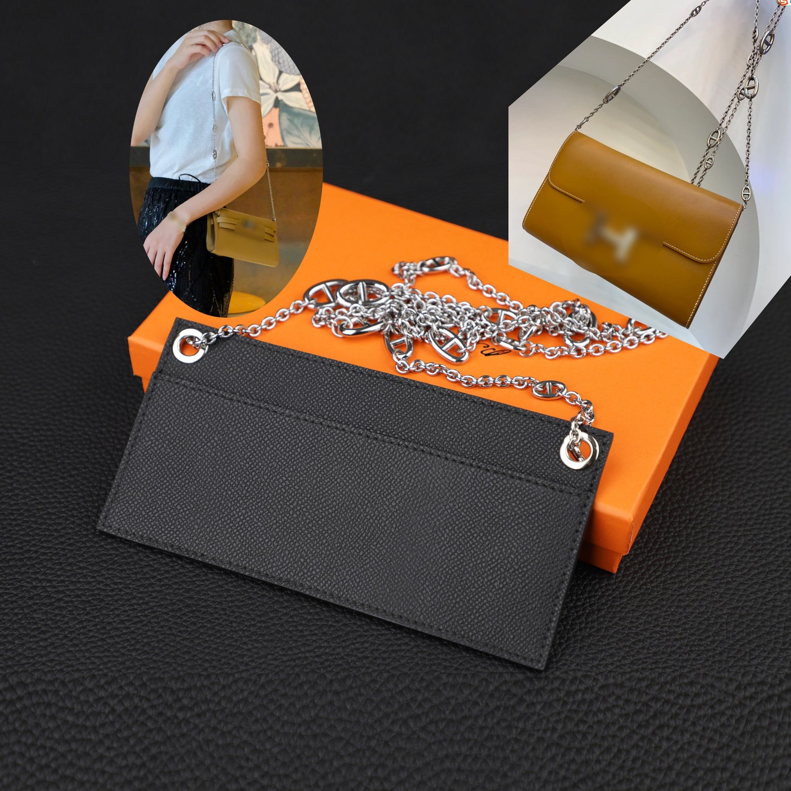 Epsom leather insert with Chain strap for The Constance Long wallet,wallet chain