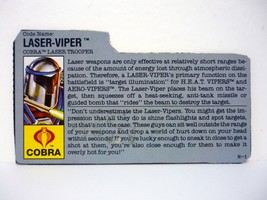 GI Joe Laser-Viper Vintage Action Figure Accessory Part 1990 - £4.06 GBP