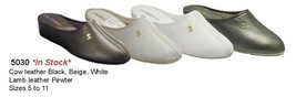 New Women&#39;s Barbo 5030 leather mule slippers 5-11 M width Made in Canada - $77.00