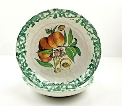 Himark Italy Spongeware Bowl Peaches Hand Painted Set of 2 - £24.92 GBP