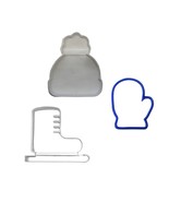 Ice Skating Skate Mitten Beanie Set Of 3 Cookie Cutters Made In USA PR9007 - €6,12 EUR