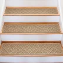 Stain-Resistant 8" x 30" Non-Slip Carpet Stair Treads for Families &amp; Pets - $81.13
