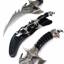 Ace Martial Arts Supply Draco Twin Fantasy Dagger Set, Silver - £7.64 GBP