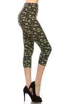Clover Print, High Rise, Fitted Capri Leggings - $7.00