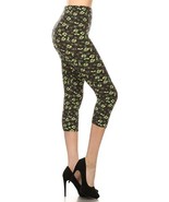 Clover Print, High Rise, Fitted Capri Leggings - $7.00