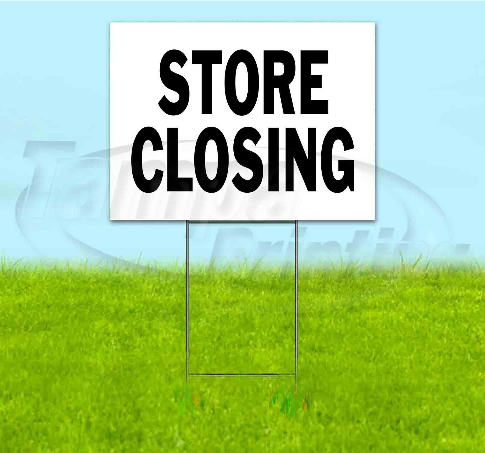 STORE CLOSING 18x24 Yard Sign WITH STAKE Corrugated Bandit DIRECTIONAL ...
