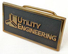 Vtg UTILITY ENGINEERING-Anacortes Brass Works-Business Card Holder-2003-USA - $18.74