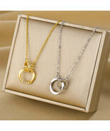 Double Ring Necklace for Women, 316 Stainless Steel with 18K Gold Platin... - $21.00