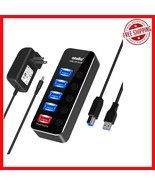 Compact 5-Port USB 3.0 Hub with High-Speed Charging and Individual LED S... - €30,02 EUR
