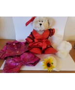 Dress Up Teddy Bear Fancy Satin Lace and Frills Stuffed Blonde Nighty Ni... - £27.73 GBP