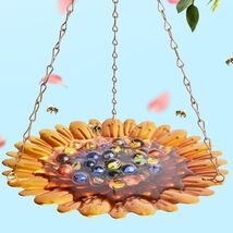 Bee Watering Station Hanging Feeder with Glass Marbles Sunflower Pattern - $72.33 MXN Bee Watering Station Hanging Feeder with Glass Marbles Sunflower Pattern - $72.33 MXN