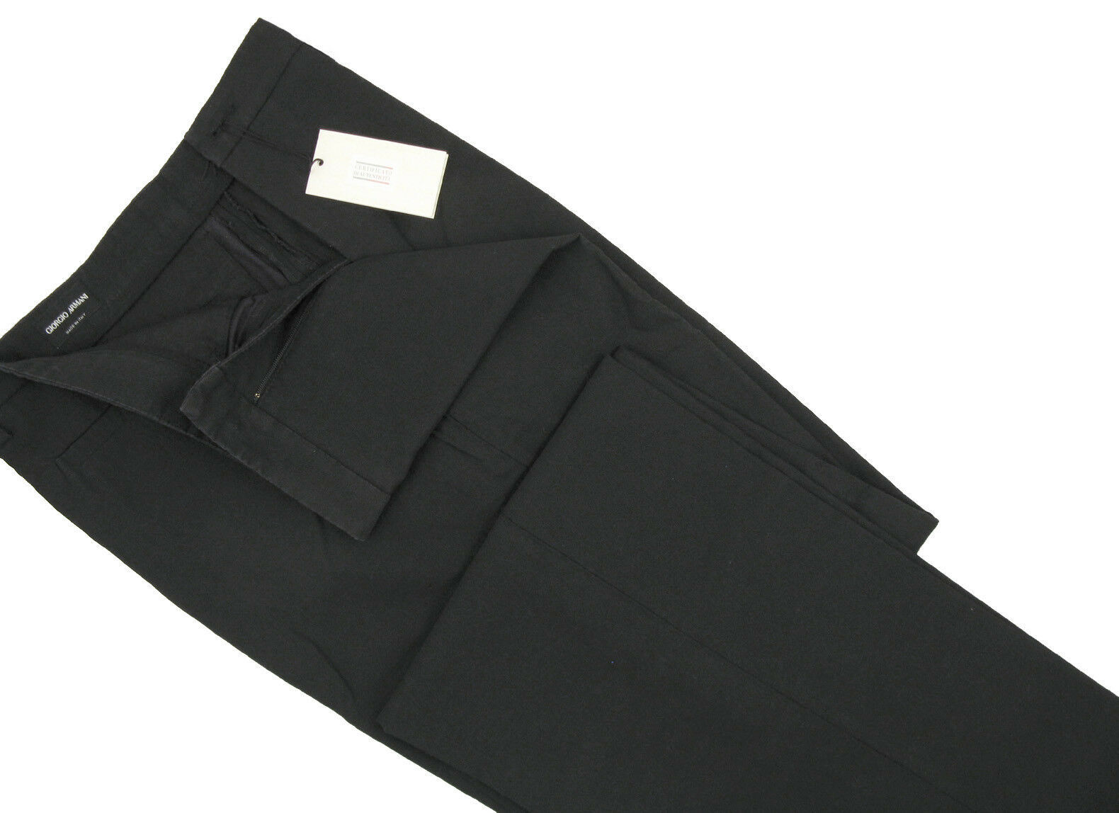 NEW $695 Giorgio Armani Black Label Pants! 39 e 58  Black  Wider Leg  Cotton - £191.83 GBP