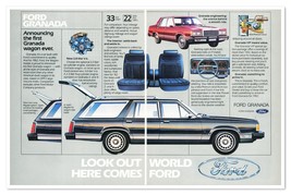 Print Ad Ford Granada Wagon Look Out World Vintage 1981 2-Page Car Adver... - $12.30