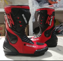 Racing Suzuki Cowhide Motorbike Leather boots Ce Approved  - $150.00