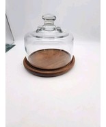 Vintage Goodwood Teak Wood Cheese Board Glass Dome Serving Appetizer - $270.08 MXN