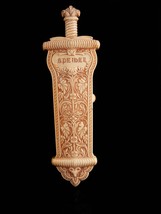 Vintage celluloid Masonic case - dagger shape - watch case - golden temp... - $65.00