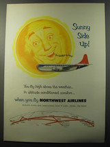 1953 Northwest Airlines Ad - Sunny side up - £14.55 GBP