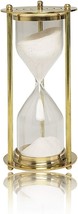 Vintage Brass Small Glass Sand Timer Shiny Hourglass Game Toy Desk 1 minute Clok - £30.86 GBP