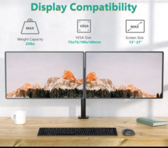Dual Monitor Desk Mount, WALI Model M002-Used, Perfect Condition - $21.66