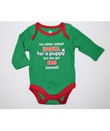 Unisex Boy Girl Newborn 5-8lbs Novelty HOLIDAY Bodysuit Shirt Sister Ask... - £3.18 GBP