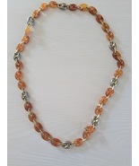 Vintage Jewelry Necklace Transluscent Links Faux Tortoise Shell Bead Nec... - $370.74 MXN