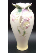 Franz Porcelain VASE Sweet Pea Sculpted with Orchids Fine Signed Scallop... - £49.54 GBP