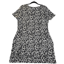 Ellen Tracy Womens Large T Shirt Dress Black Gray Stretch Pockets Leopar... - $193.73 MXN