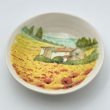 Ce Va Ceramica Coupe Cereal Bowl 9&quot; Hand Decorated Italy Landscape Poppy... - £14.01 GBP