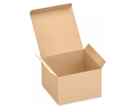 6x6x4&quot; Kraft Gift Boxes, 100-Pack, Food Safe, Recycled, Flat-Pack Design - $42.01