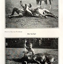 1921 Texas Longhorn Bite I&#39;m Lip Photo Print Round Up Bucking Rodeo Cowboy DWN8C - £23.97 GBP