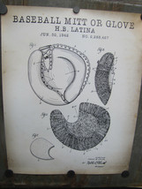 Quality Reproduction Of Original Baseball Mitt or Glove Patent Print 20&quot; x 16&quot; - £19.46 GBP