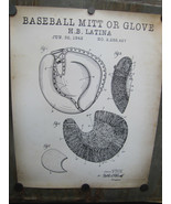 Quality Reproduction Of Original Baseball Mitt or Glove Patent Print 20&quot;... - £19.46 GBP